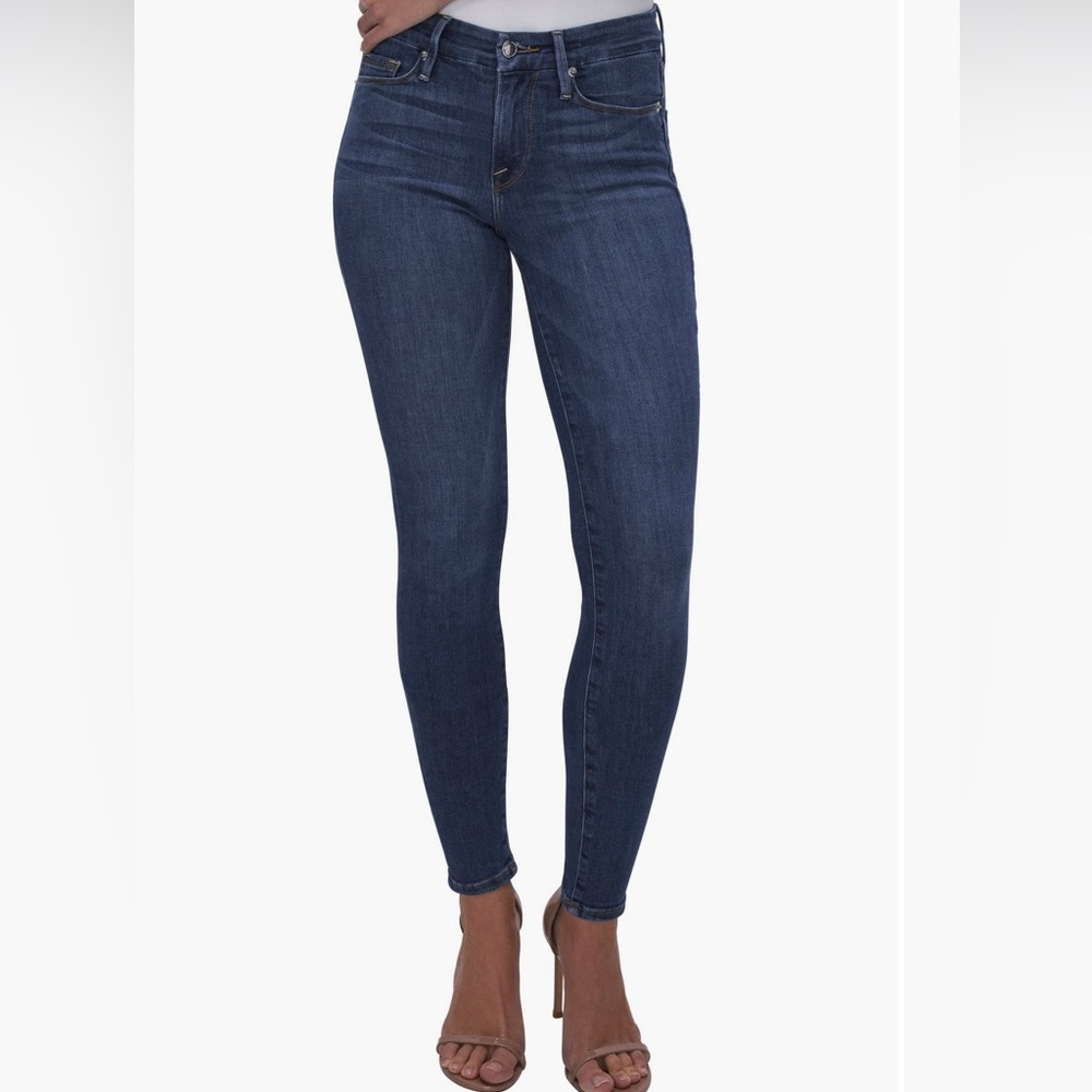 Good American Women's Skinny Jeans - Dark Blue